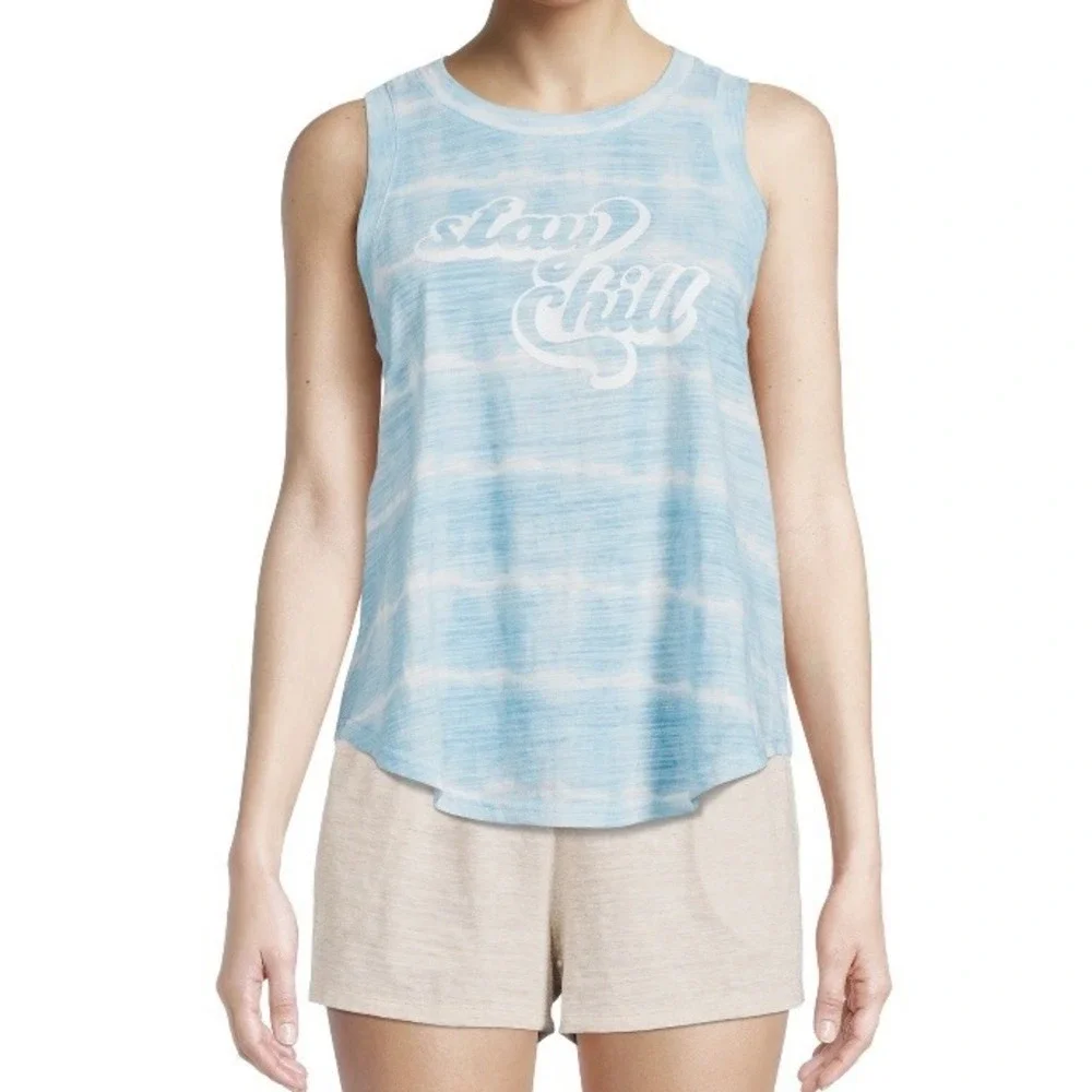 Secret Treasures Womens Sleep Tank Top Small 4-6 New with Tags Stay Chill Blue